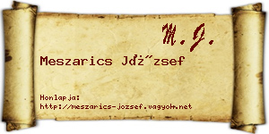 Meszarics József névjegykártya